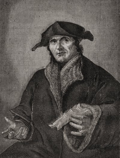 Portrait of John Calvin, French theologian and reformer by French School